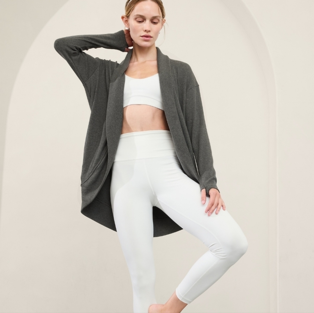 Athleta Presence Cocoon Wrap Cardigan Gray M/T